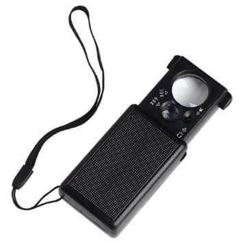 UV ILLUMINATED POCKET FOLDING MAGNIFIER-25MM/10X