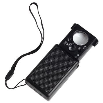 UV ILLUMINATED POCKET FOLDING MAGNIFIER-25MM/10X